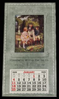 Vintage Arthur John Elsley 1925 Genre Calendar Saint Bernard Victorian 