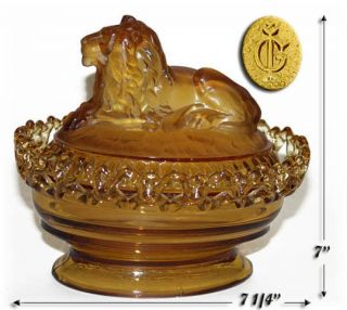our lovely 159 atterbury lion covered dish was made by the imperial 