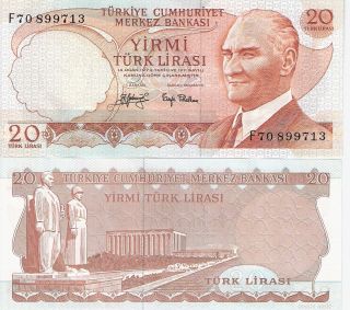   Banknote World UNC Currency Money Bill Asia Note P187A Ataturk