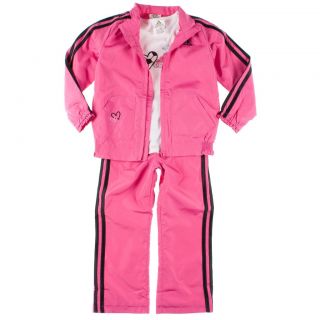 Adidas Athletic 3 PC Wind Suit Tracksuit Jacket Pants T Shirt Girl 