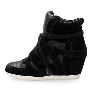 ASH Running Shoes Bea Calf Suede Womens Sz 6 Blacks 330005 Bk