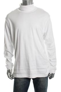 John Ashford New White Cotton Long Sleeve Turtleneck Shirt L BHFO 