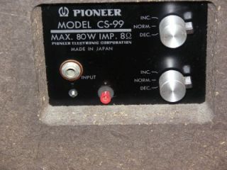 Up for bid is a pair of vintage Pioneer CS 99 Home Audio Speakers. The 