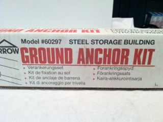 ARROW GROUND ANCHOR KIT FOR STEEL STORAGE BUILDINGS NEW IN BOX!!!