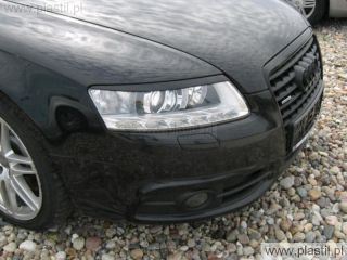 Audi A6 C6 2004 2011 Eyebrows Headlights Spoiler Genuine ABS Plastic 