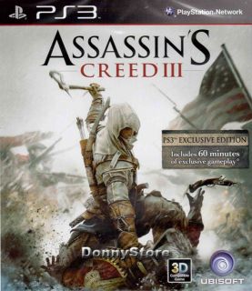 Assassins Creed III 3 PS3 Assassins Game Brand New SEALED Region Free 