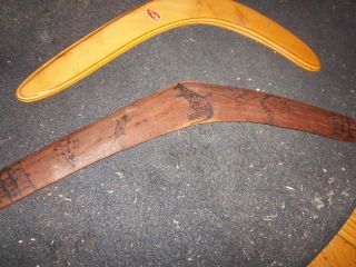   Hand Carved Australian Boomerang Kangaroo Primitive Collectible