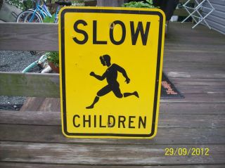 Authentic Aluminum Slow Children NYC NY Street Highway Sign