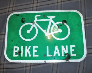 Authentic Bicycle Bike Lane Road Traffic Street Sign 12 x 8 Steel 