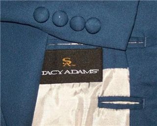 40R Stacy Adams Bright Blue Sport Coat Suit Blazer Jacket Rayon 
