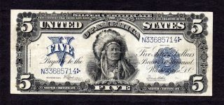 1899 $5 Silver Certificate FR281 Chief Tatoka Inyanka Running Antelope 