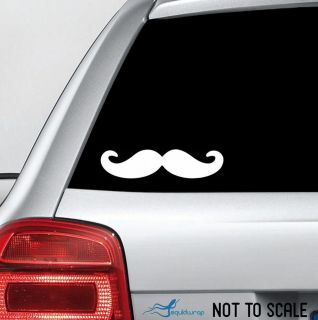 Mustache Car Decal Laptop Sticker White 6