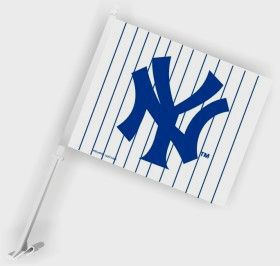 New York Yankees Car Auto Flag Banner Pole 2 Sided MLB Baseball 11 x 