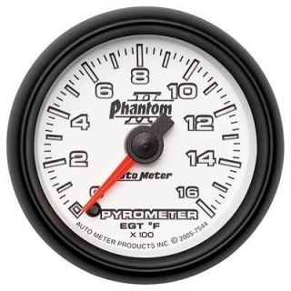 Auto Meter 7544 Phantom II Electrical EGT Pyrometer Gauge 2 1 16 Dia 