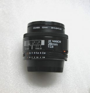 Nikon Autofocus Nikon AF 28mm F2 8 Lens Wide Angle Lens