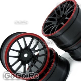 Pcs 1 10 Black Red Car Wheel Rims 14 Spoke 9068