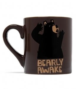 New Hatley Funny Ceramic Bear Coffee Mug Bearly Awake
