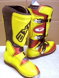 AXO RC5 Boots Off Road Dirtbike Motocross Yellow Red White Black Size 