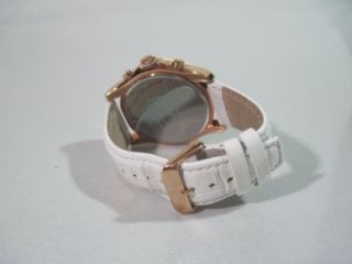   Hilfiger 1781051 Womens Avalon White Leather Chronograph 45mm Watch
