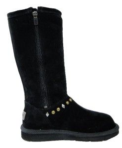 New UGG Avondale 3330 Classic Sheepskin Suede Tall Boots Black Studs 