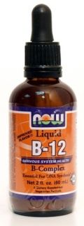 Now Foods Vitamin B 12 B Complex Liquid 2 oz 60ml with Folic Acid 