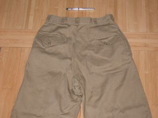 Vtg WW2 US Navy Army Denim Khaki Twill Button Fly Trousers Pants 