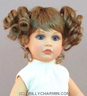 Our Baby Face doll is modeling the size 12 13 wig in Light Ginger. The 
