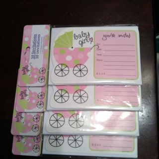 Baby Girl Baby Shower Invitation Cards Carriage NEW Sealed 40 Count 