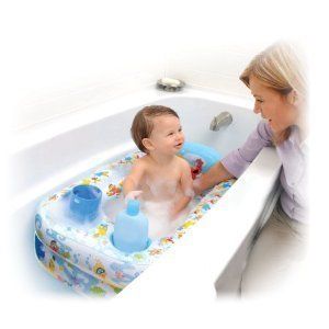 Baby Bath Seat Inflatable Bathtub Large storage pockets Textured 