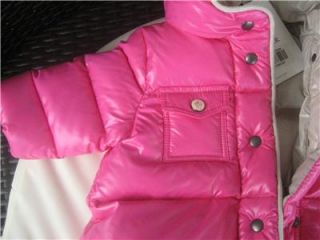auth moncler hot pink baby bundle sac hood sleeves nwt