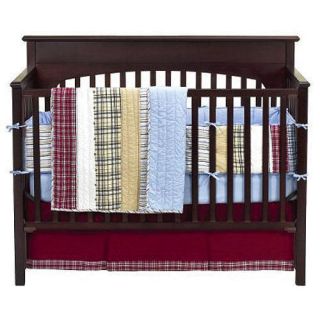 Bacati Aidan Boys Stripes and Plaids 3 Piece Crib Bedding Set