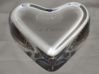 Baccarat Crystal Heart Paperweight The Like France Signed