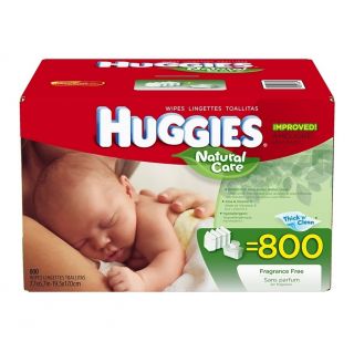 Huggies Natural Care Baby Wipes Hypoallergenic Fragrance Free Aloe 800 