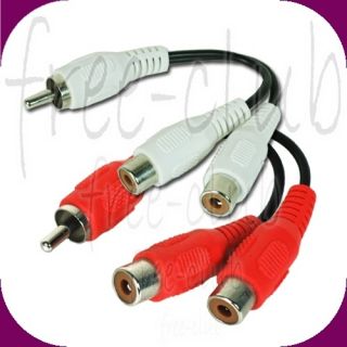 2pc RCA Audio Video Y Splitter Cable 1 Male to 2 Female