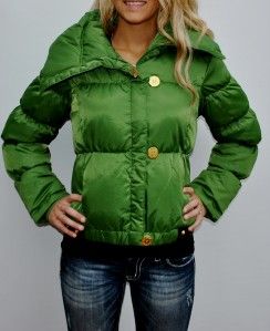 New Womens Authentic Baby Phat Jacket Coat Green Gold Large L