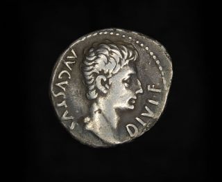   Silver Denarius Butting Bull Coin Emperor Augustus Octavian