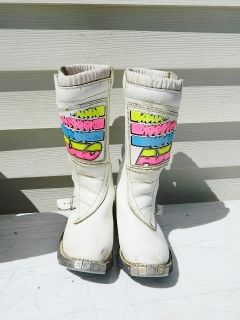 AWESOME OLD SCHOOL AXO MOTOCROSS BOOTS JUNIOR SIZE EUR 38 U S A 7 1 2