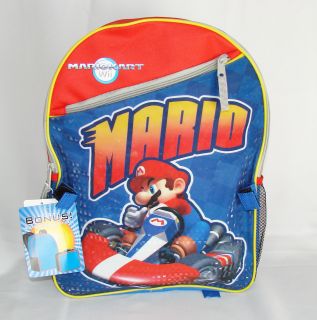SUPER MARIO MARIOKART WII Canvas Backpack + Detachable Lunch Case 