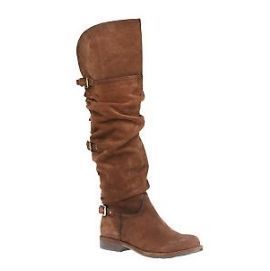 Makowsky Suede Boots with Ruching Buckle Detail chocolate 9m