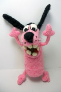 Sneffcas World Needle Felted OOAK 4 COURAGE the Cowardly Dog 