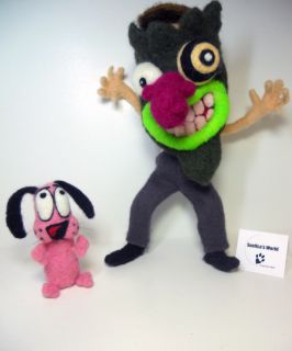 Sneffcas World Needle Felted OOAK Courage The Cowardly Dog Cartoon 