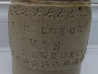 RARE Leech Veterinary Surgeon Bakewell Slab Seal Stoneware Pot 1870s 
