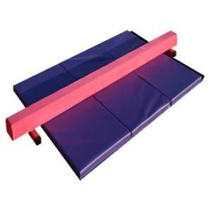   ft Pink Suede Gymnastics Balance Beam and Purple Folding Mat