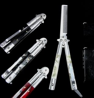 Practice Balisong Butterfly Comb Knife Trainer Tool Folded 3 Choice 