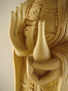 20 Hand Carved Crocodile Wood Quan Yin Kwan Yin Statue