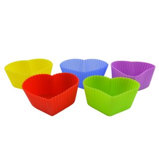 Aqy Silicone Cupcake Baking Cup Muffin Liner Molds 5pcs Set