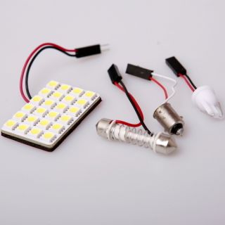  SMD LED DC12V Dome Lamp Car Auto Interior Light Panel Bulbs 3 Adaptors