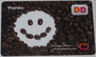    Donuts gift card thanks! as shown above containing $0 balance