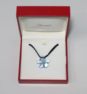 New Baccarat Flower Sky Blue Crystal Pendant Necklace