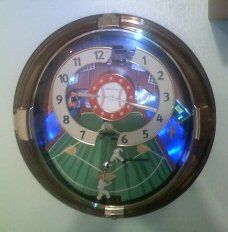   BaseBall Music With Motion Wall Clock Take Me Out To The Ballgame